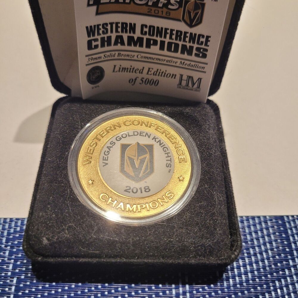 The Highland Mint Vegas Golden Knights 2018 Playoffs West Champs Medallion